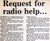 Requests for radio help...